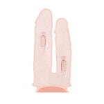 Фаллоимитатор для двойного проникновения RealStick Silicone Jason M, сайлекспан, телесный, 18,5 см