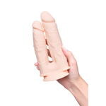 Фаллоимитатор для двойного проникновения RealStick Silicone Jason M, сайлекспан, телесный, 18,5 см
