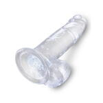 Прозрачный фаллоимитатор с мошонкой на присоске King Cock Clear 7