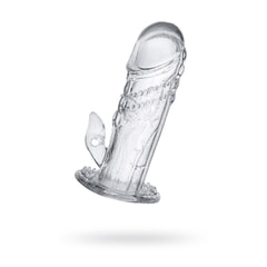 Насадка на пенис с дополнительной стимуляцией A-Toys by TOYFA Uco, TPE, прозрачный, 13 см